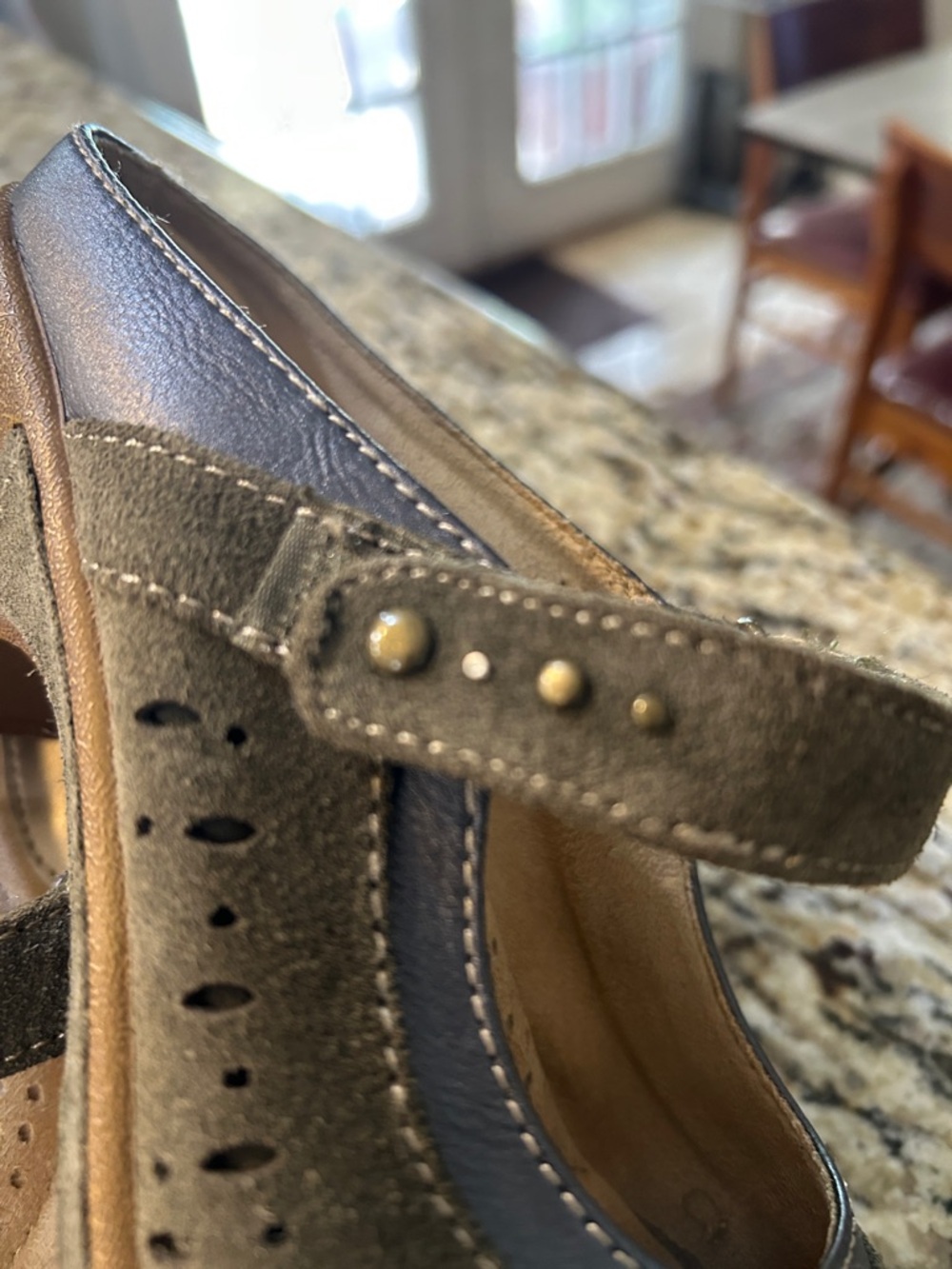 White Mountain Olive Green Suede Mary Jane Heels - Picture 11 of 15